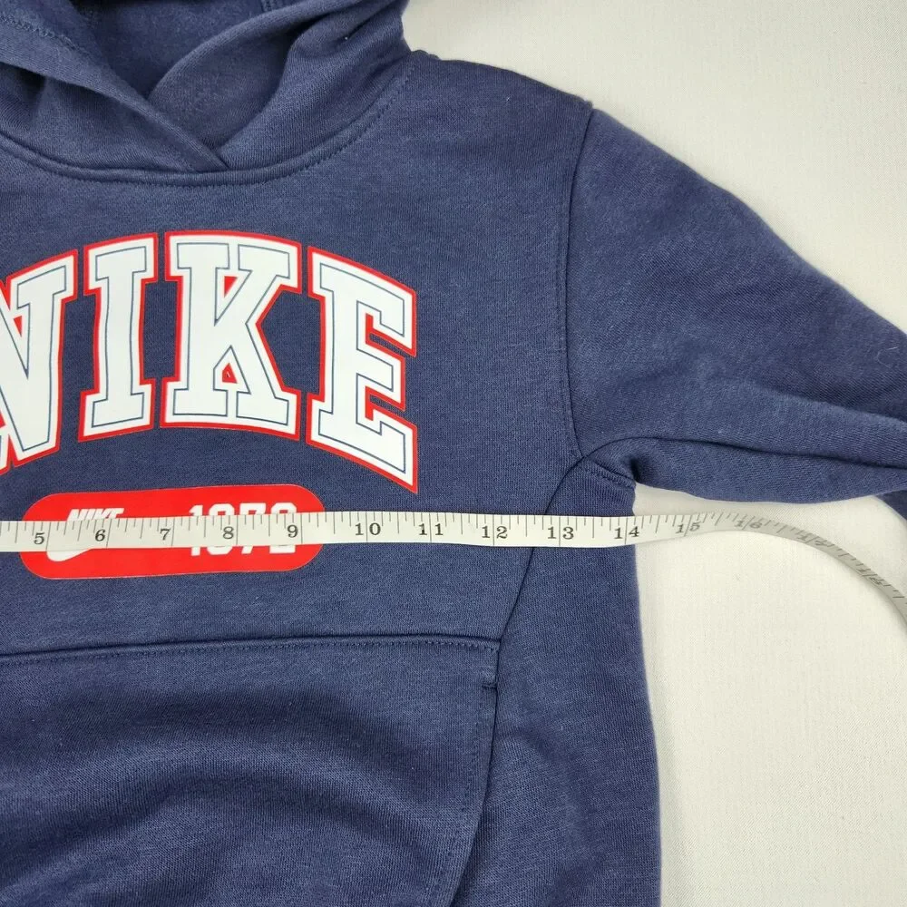 Nike 2-Piece Fleece Tracksuit Set Kid 4/5 Navy Blue Logo Retro NWT Hoodie Pocket